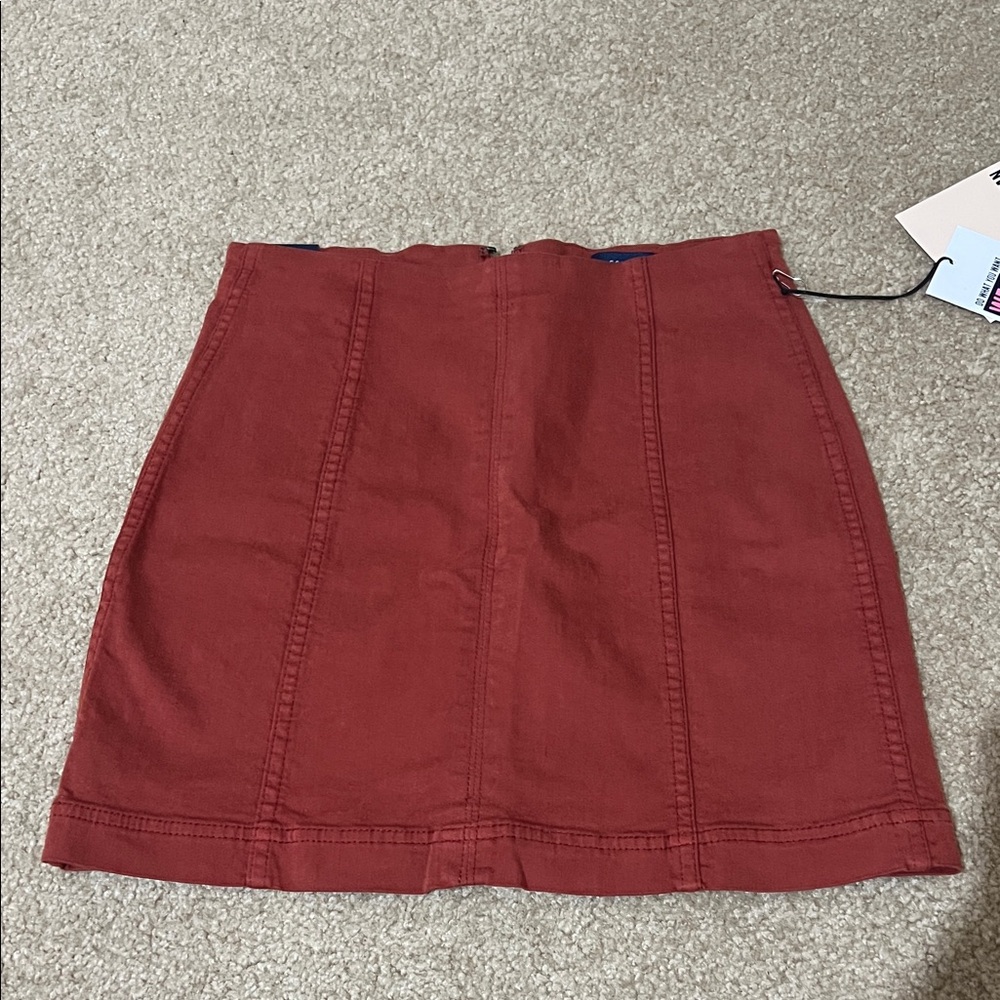 Angel Kiss Rust Red Mini Skirt